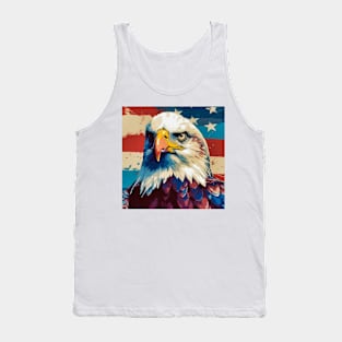 Freedom's Colors: Pop Art Bald Eagle and American Flag Tank Top